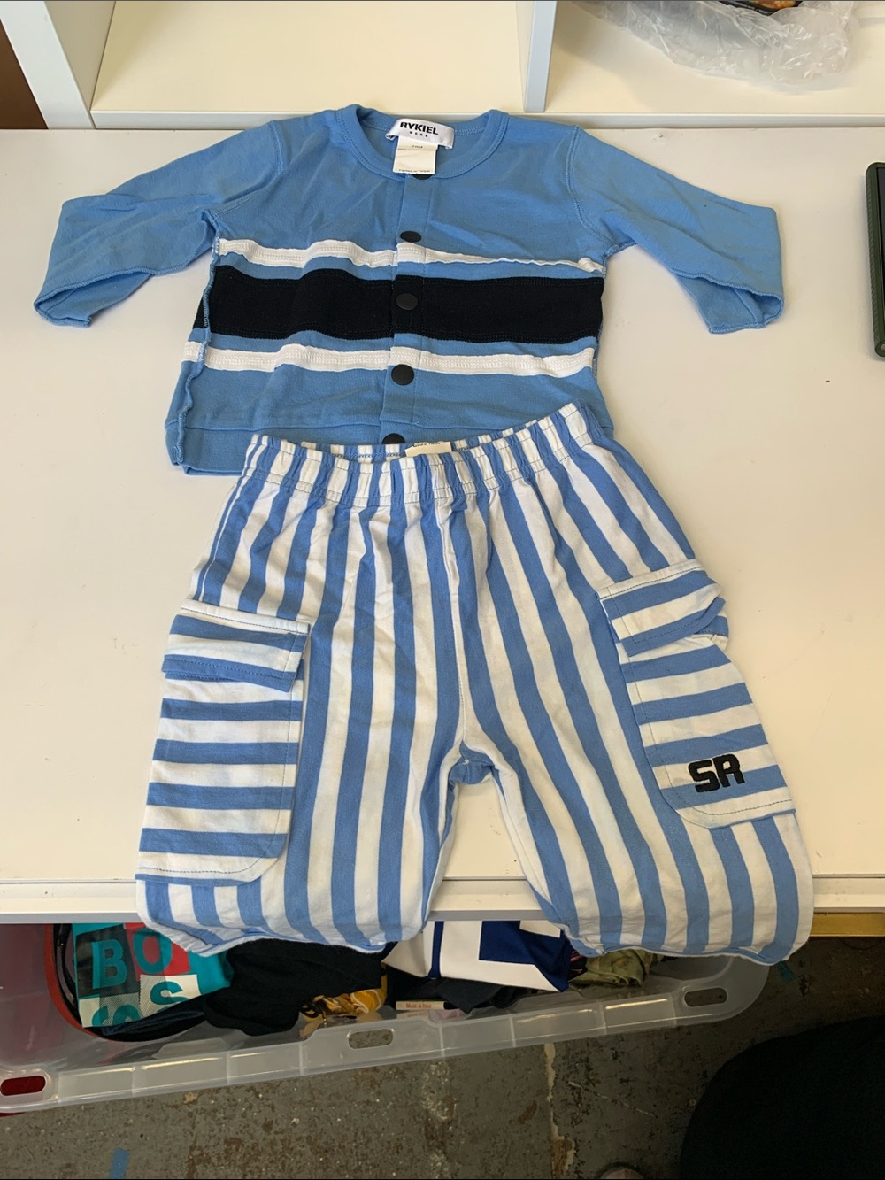 Striped Blue & White Kids Cargo Shorts – SR Accent